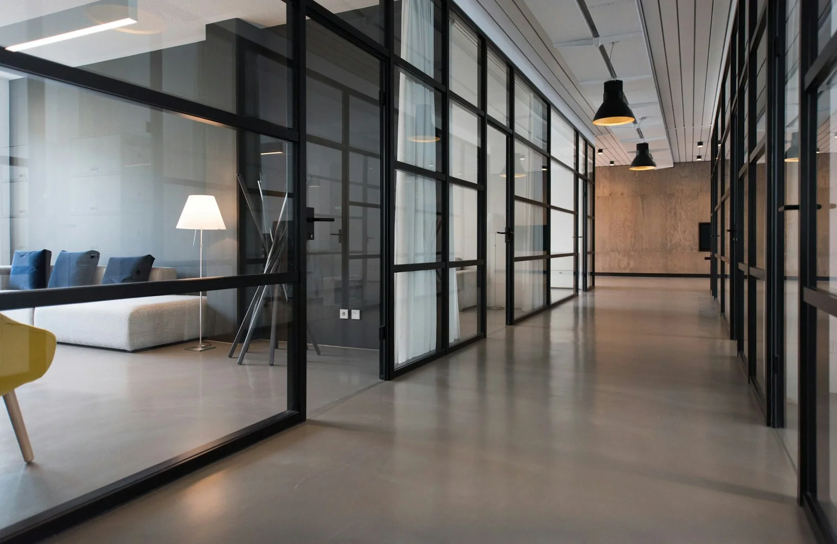 Illustrative modern office setting for commercial cleaning